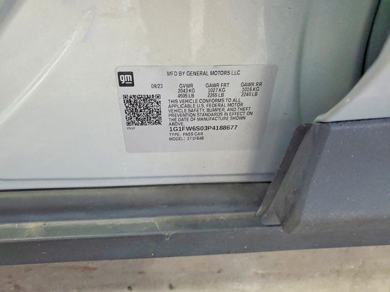 Aukcja sprzedaży 2023 Chevrolet Bolt Ev, vin: 1G1FW6S03P4188677, numer aukcji: 56831576