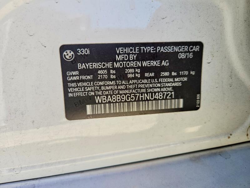 Aukcja sprzedaży 2017 Bmw 330, vin: WBA8B9G57HNU48721, numer aukcji: 56134936