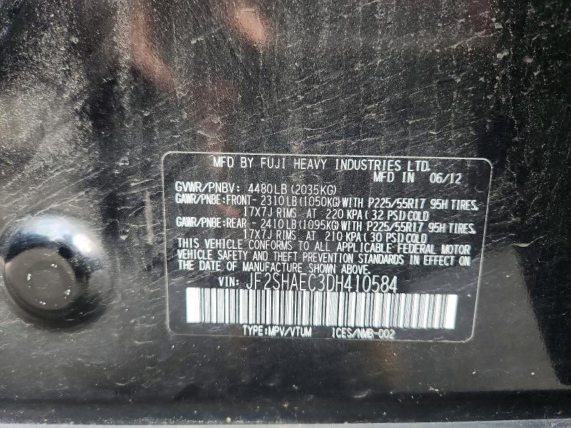 Aukcja sprzedaży 2013 Subaru Forester, vin: JF2SHAEC3DH410584, numer aukcji: 58313206