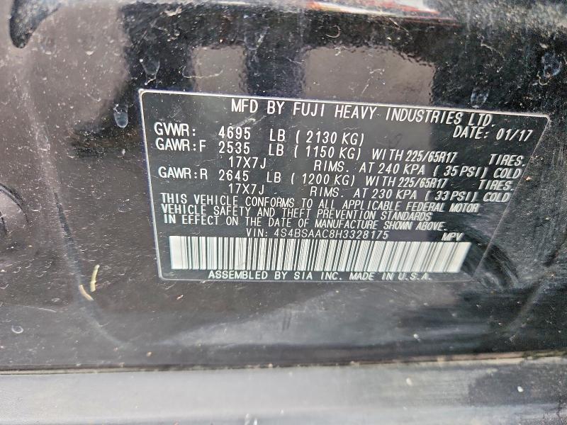 Aukcja sprzedaży 2017 Subaru Outback, vin: 4S4BSAAC8H3328175, numer aukcji: 59360516