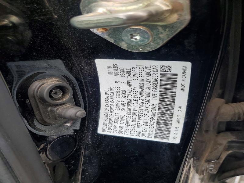 2019 Honda Civic მანქანა იყიდება აუქციონზე, vin: 2HGFC2F68KH590425, აუქციონის ნომერი: 56874706