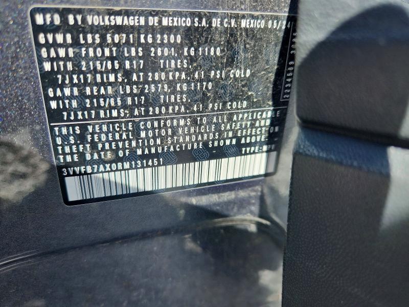 Продаж на аукціоні авто 2024 Volkswagen Tiguan, vin: 3VVFB7AX0RM131451, номер лоту: 56875126