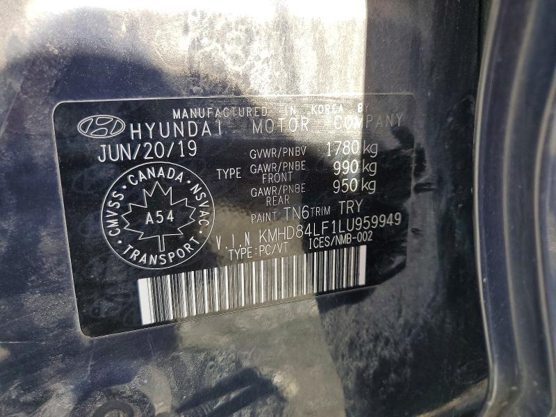 Продажа на аукционе авто 2020 Hyundai Elantra, vin: KMHD84LF1LU959949, номер лота: 56419366