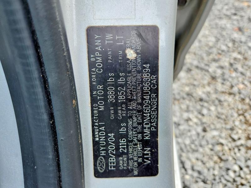 57430196 :رقم المزاد ، KMHDN46D94U863894 vin ، 2004 Hyundai Elantra مزاد بيع