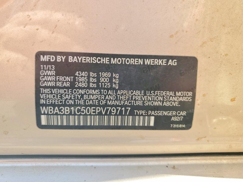 2014 Bmw 320 მანქანა იყიდება აუქციონზე, vin: WBA3B1C50EPV79717, აუქციონის ნომერი: 56549426