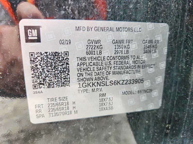 Продажа на аукционе авто 2019 Gmc Acadia, vin: 1GKKNSLS6KZ233905, номер лота: 56749286
