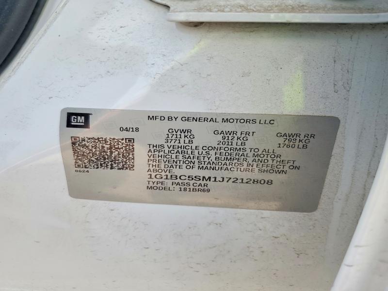 Aukcja sprzedaży 2018 Chevrolet Cruze, vin: 1G1BC5SM1J7212808, numer aukcji: 58149266