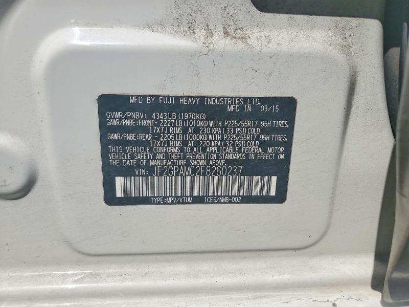 Продаж на аукціоні авто 2015 Subaru Xv Crosstrek, vin: JF2GPAMC2F8260237, номер лоту: 57406886