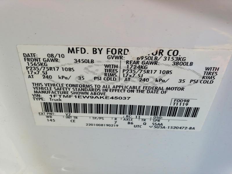 Продаж на аукціоні авто 2010 Ford F150, vin: 1FTMF1EW9AKE45037, номер лоту: 57549856