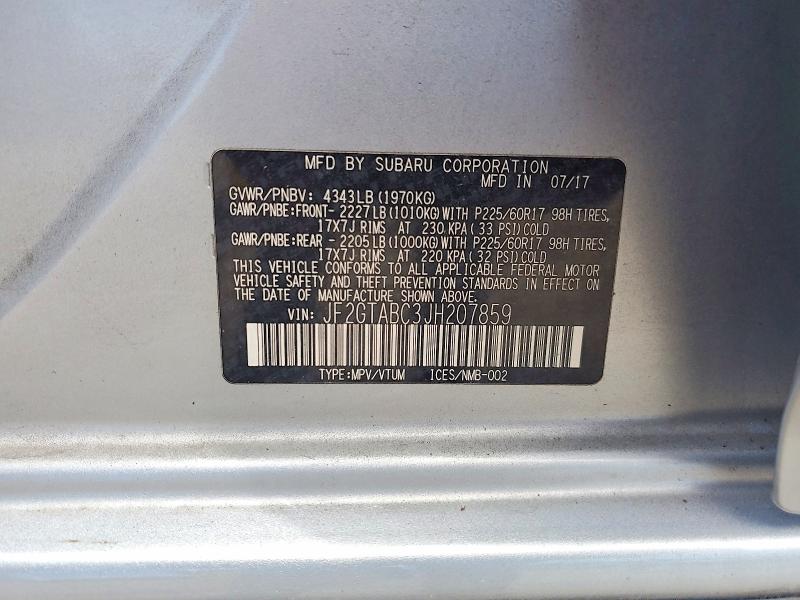 Продаж на аукціоні авто 2018 Subaru Crosstrek, vin: JF2GTABC3JH207859, номер лоту: 56741386