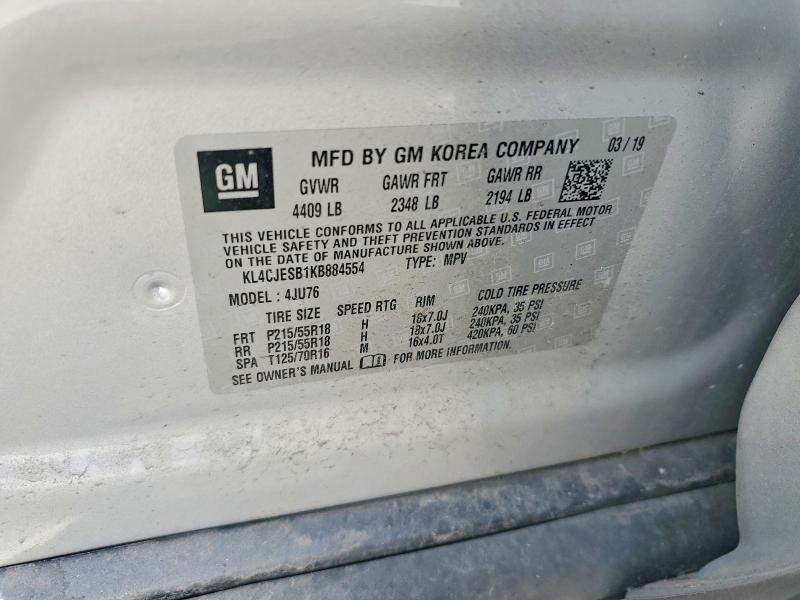 Aukcja sprzedaży 2019 Buick Encore, vin: KL4CJESB1KB884554, numer aukcji: 57671846