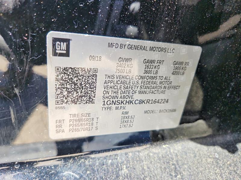 Aukcja sprzedaży 2019 Chevrolet Suburban, vin: 1GNSKHKC8KR164224, numer aukcji: 55729916