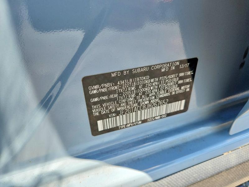 Продаж на аукціоні авто 2018 Subaru Crosstrek, vin: JF2GTACC8JH267652, номер лоту: 57774226