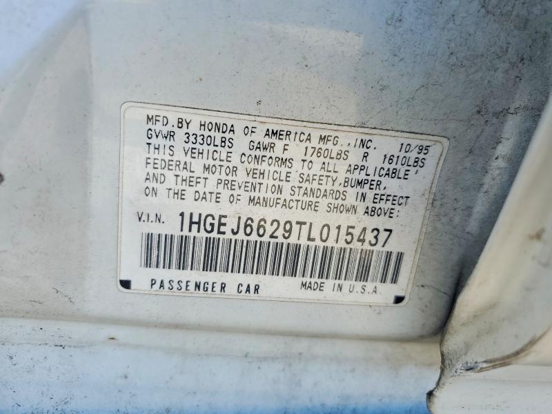 Aukcja sprzedaży 1996 Honda Civic, vin: 1HGEJ6629TL015437, numer aukcji: 55506406