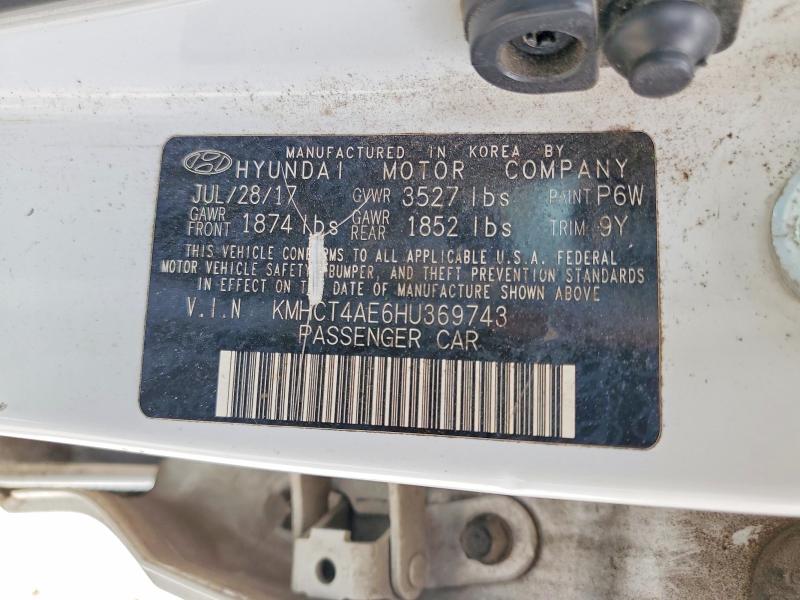 57511686 :رقم المزاد ، KMHCT4AE6HU369743 vin ، 2017 Hyundai Accent مزاد بيع