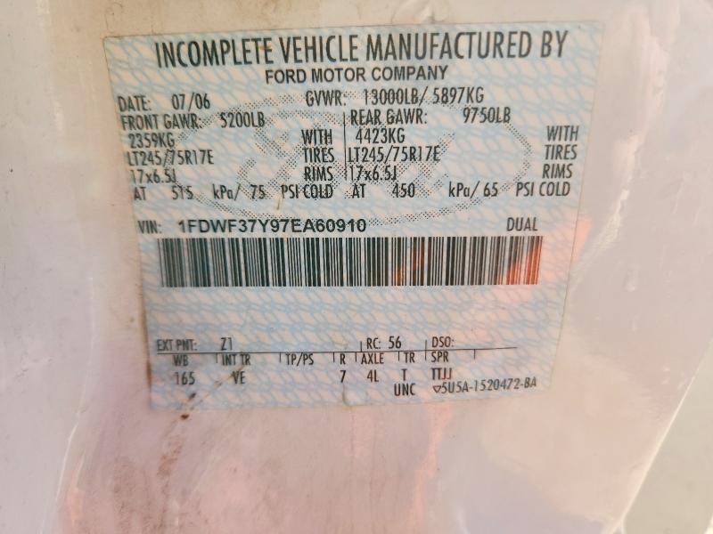 55228916 :رقم المزاد ، 1FDWF37Y97EA60910 vin ، 2007 Ford F350 مزاد بيع