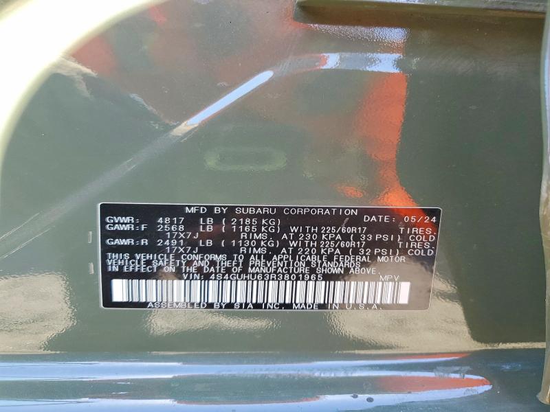 2024 Subaru Crosstrek მანქანა იყიდება აუქციონზე, vin: 4S4GUHU63R3801965, აუქციონის ნომერი: 57085296