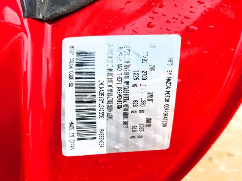 1991 Mazda Mx-5 Miata მანქანა იყიდება აუქციონზე, vin: JM1NA3513M1241556, აუქციონის ნომერი: 57519126