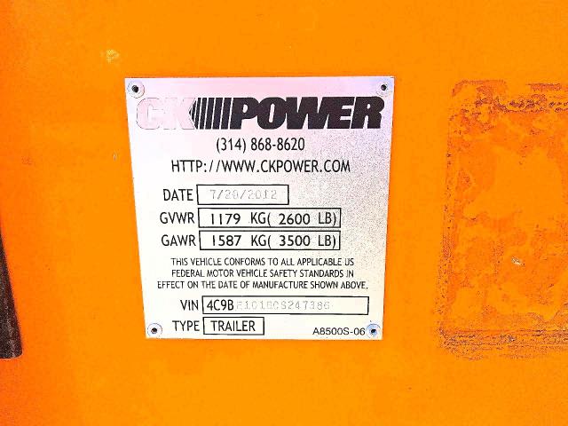 2012 Ck Power Unknown მანქანა იყიდება აუქციონზე, vin: 4C9BE1016CS247386, აუქციონის ნომერი: 54768326