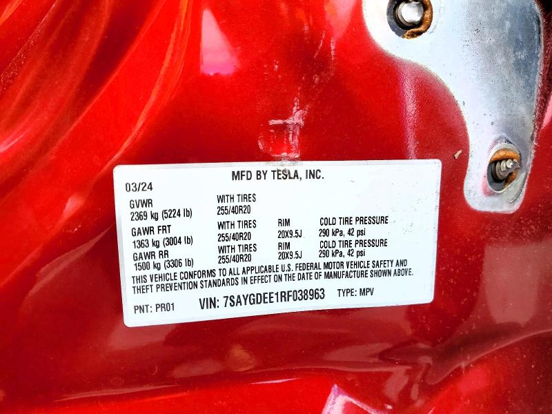 58145996 :رقم المزاد ، 7SAYGDEE1RF038963 vin ، 2024 Tesla Model Y مزاد بيع