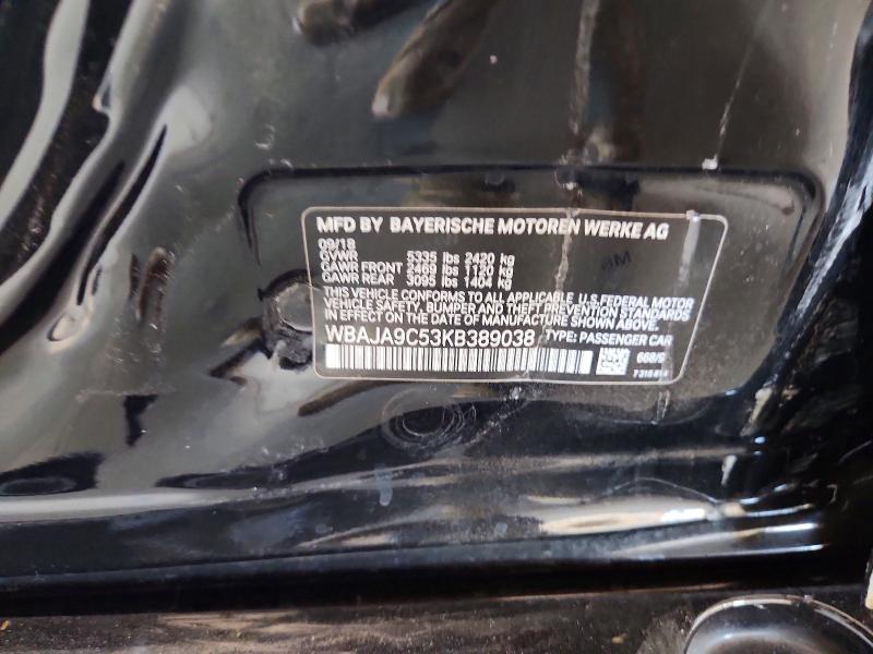 58947146 :رقم المزاد ، WBAJA9C53KB389038 vin ، 2019 Bmw 530e مزاد بيع