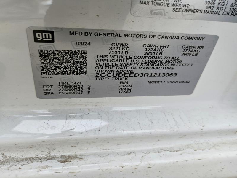 Продаж на аукціоні авто 2024 Chevrolet Silverado, vin: 2GCUDEED3R1213069, номер лоту: 58091156