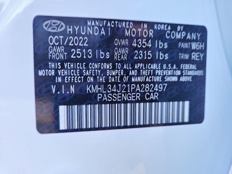 58421226 :رقم المزاد ، KMHL34J21PA282497 vin ، 2023 Hyundai Sonata مزاد بيع