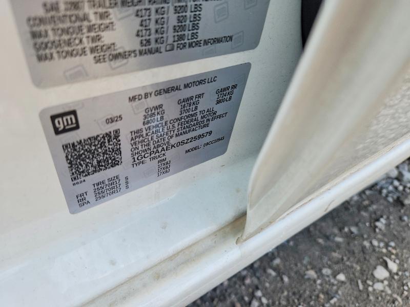 Продажа на аукционе авто 2025 Chevrolet Silverado, vin: 1GCPAAEK0SZ259579, номер лота: 56162146