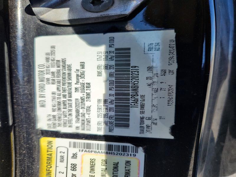 Aukcja sprzedaży 2017 Ford Mustang, vin: 1FA6P8AM8H5202319, numer aukcji: 56326726