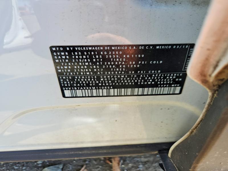 Aukcja sprzedaży 2019 Volkswagen Tiguan, vin: 3VV1B7AX8KM110654, numer aukcji: 57479806