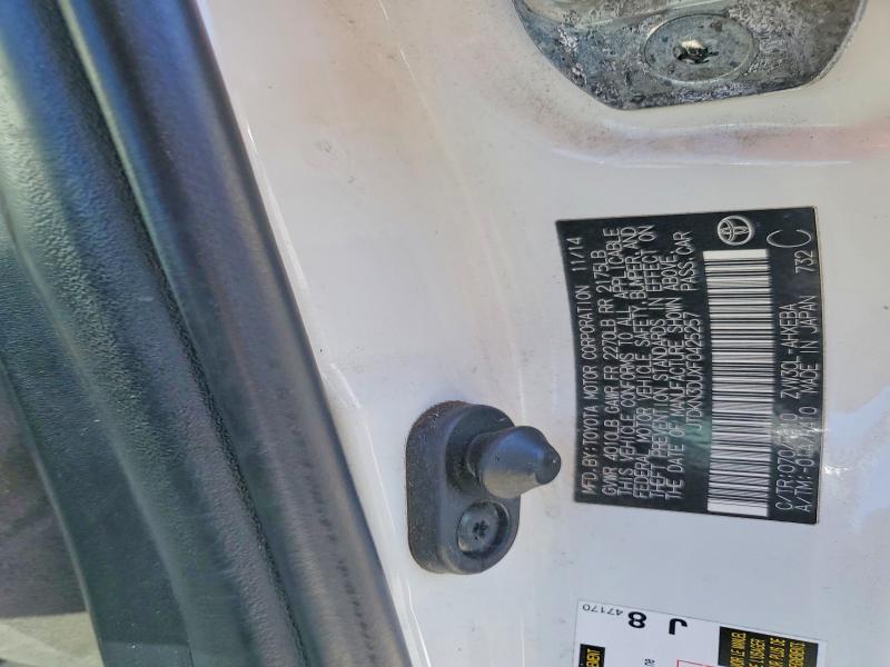 54902036 :رقم المزاد ، JTDKN3DUXF0425257 vin ، 2015 Toyota Prius مزاد بيع