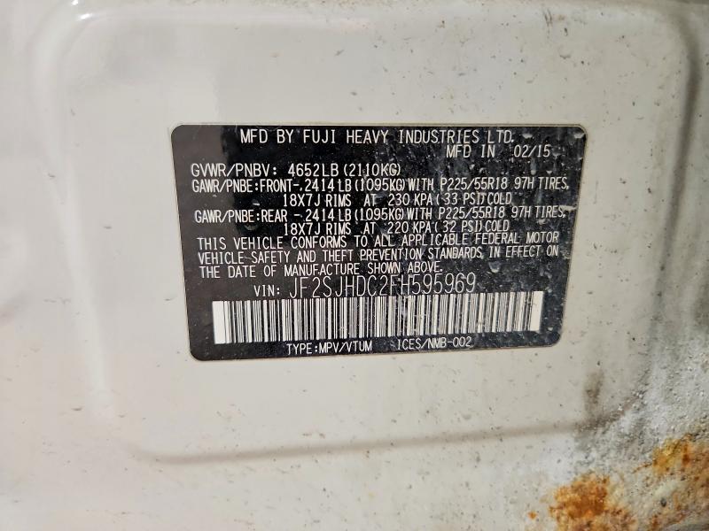 Продажа на аукционе авто 2015 Subaru Forester, vin: JF2SJHDC2FH595969, номер лота: 55703596
