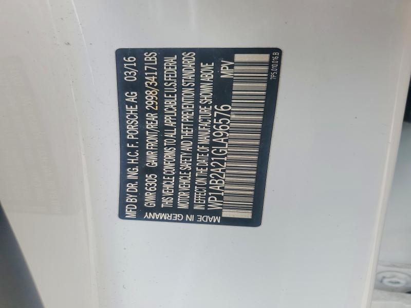 59218966 :رقم المزاد ، WP1AB2A21GLA96576 vin ، 2016 Porsche Cayenne مزاد بيع