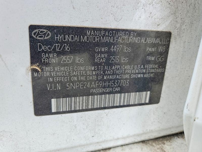 Продаж на аукціоні авто 2017 Hyundai Sonata, vin: 5NPE24AF9HH537703, номер лоту: 59198456