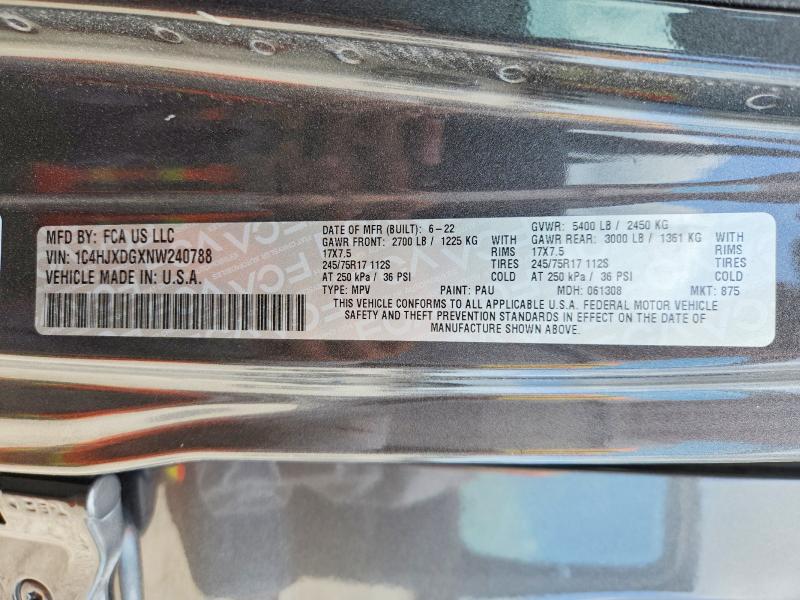 Продаж на аукціоні авто 2022 Jeep Wrangler Unlimited, vin: 1C4HJXDGXNW240788, номер лоту: 58361286