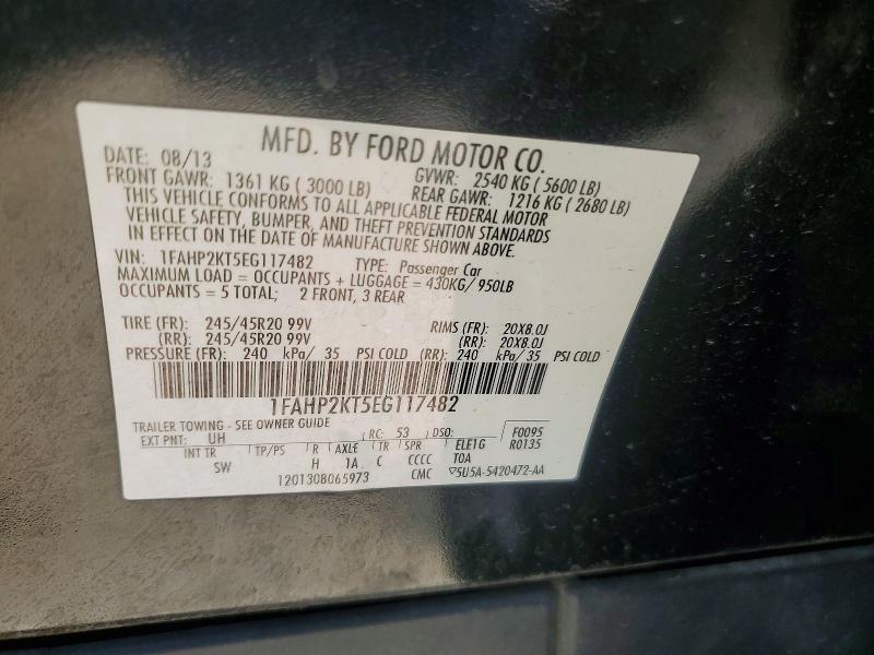 57527116 :رقم المزاد ، 1FAHP2KT5EG117482 vin ، 2014 Ford Taurus مزاد بيع