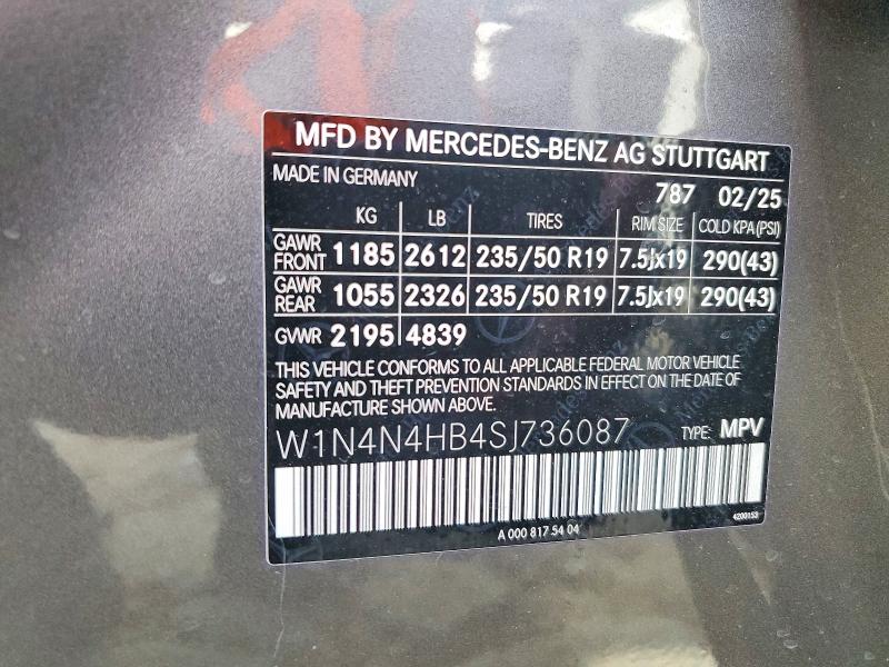 2025 Mercedes-benz Gla მანქანა იყიდება აუქციონზე, vin: W1N4N4HB4SJ736087, აუქციონის ნომერი: 55466646