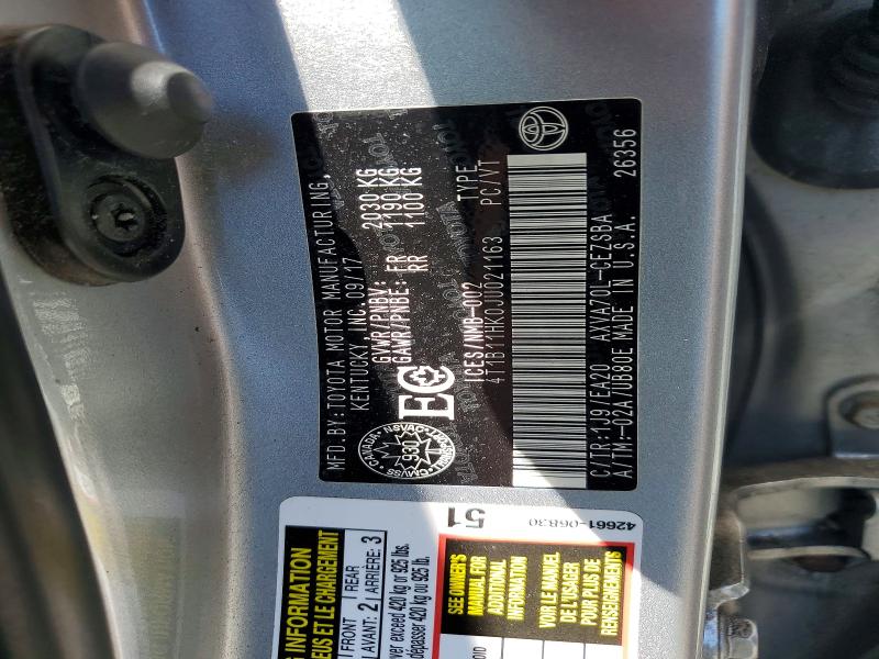 Продажа на аукционе авто 2018 Toyota Camry, vin: 4T1B11HK0JU021163, номер лота: 56316766