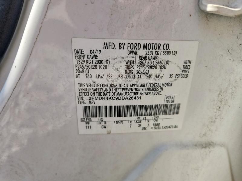 Продажа на аукционе авто 2013 Ford Edge, vin: 2FMDK4KC9DBA26431, номер лота: 55676156