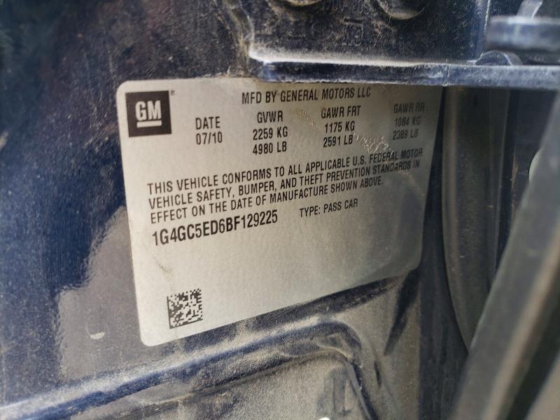 2011 Buick Lacrosse მანქანა იყიდება აუქციონზე, vin: 1G4GC5ED6BF129225, აუქციონის ნომერი: 56370756