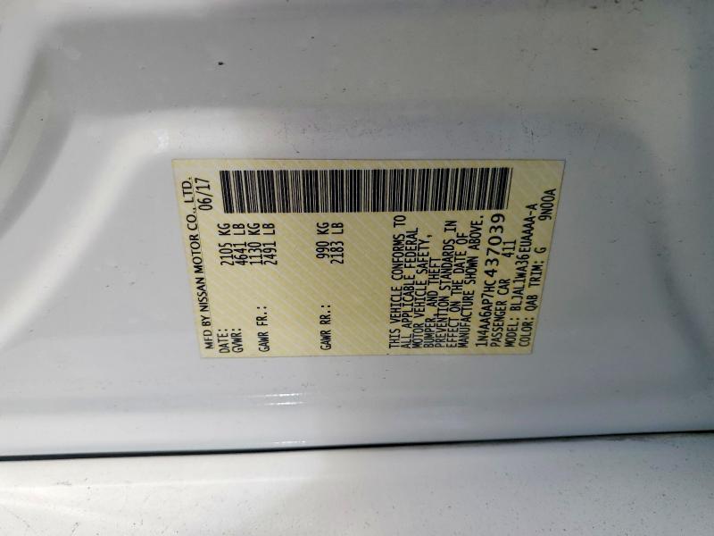 2017 Nissan Maxima მანქანა იყიდება აუქციონზე, vin: 1N4AA6AP7HC437039, აუქციონის ნომერი: 55770766