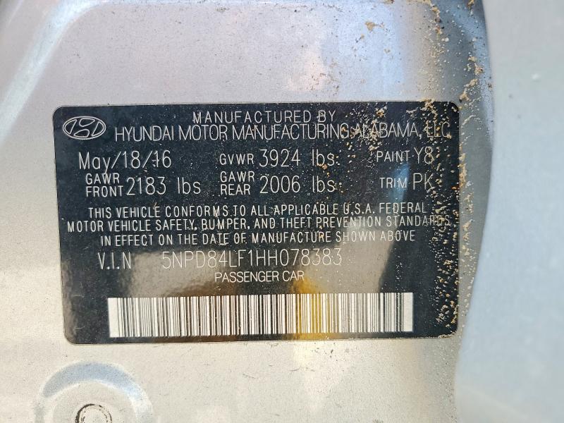 Продаж на аукціоні авто 2017 Hyundai Elantra, vin: 5NPD84LF1HH078383, номер лоту: 58356316