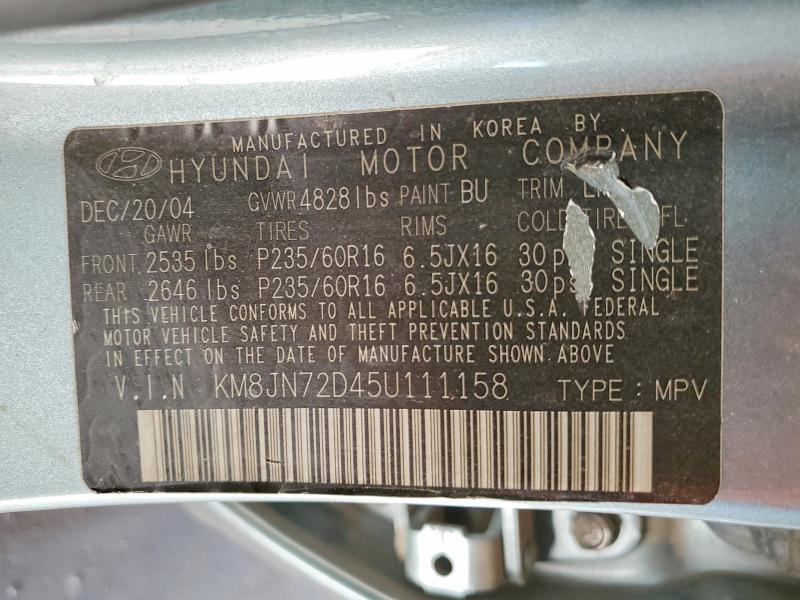 Продажа на аукционе авто 2005 Hyundai Tucson, vin: KM8JN72D45U111158, номер лота: 56192106