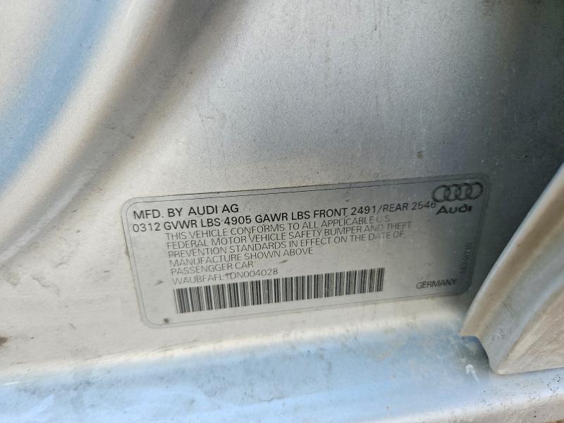 Aukcja sprzedaży 2013 Audi A4, vin: WAUBFAFL1DN004028, numer aukcji: 58515336