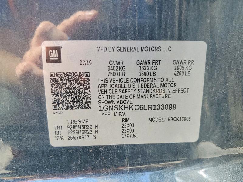 Aukcja sprzedaży 2020 Chevrolet Suburban, vin: 1GNSKHKC6LR133099, numer aukcji: 57751686