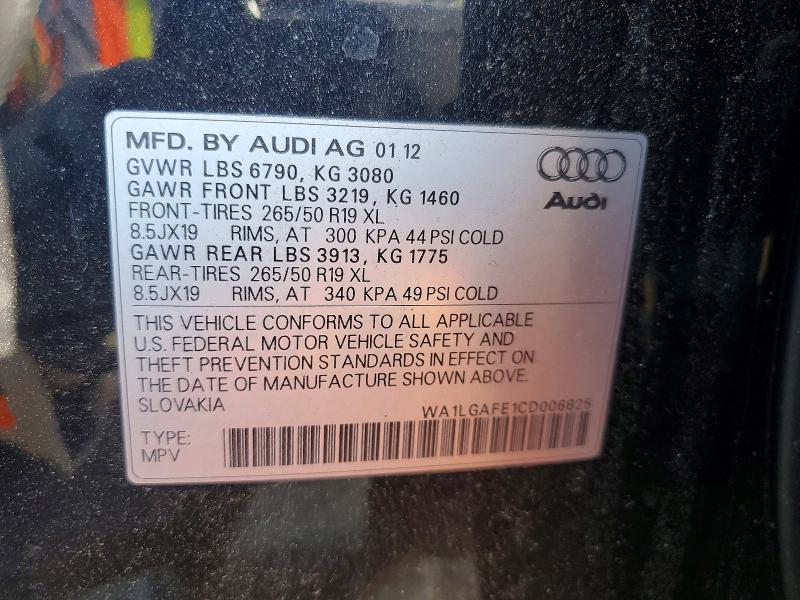 Продажа на аукционе авто 2012 Audi Q7, vin: WA1LGAFE1CD006625, номер лота: 55619276