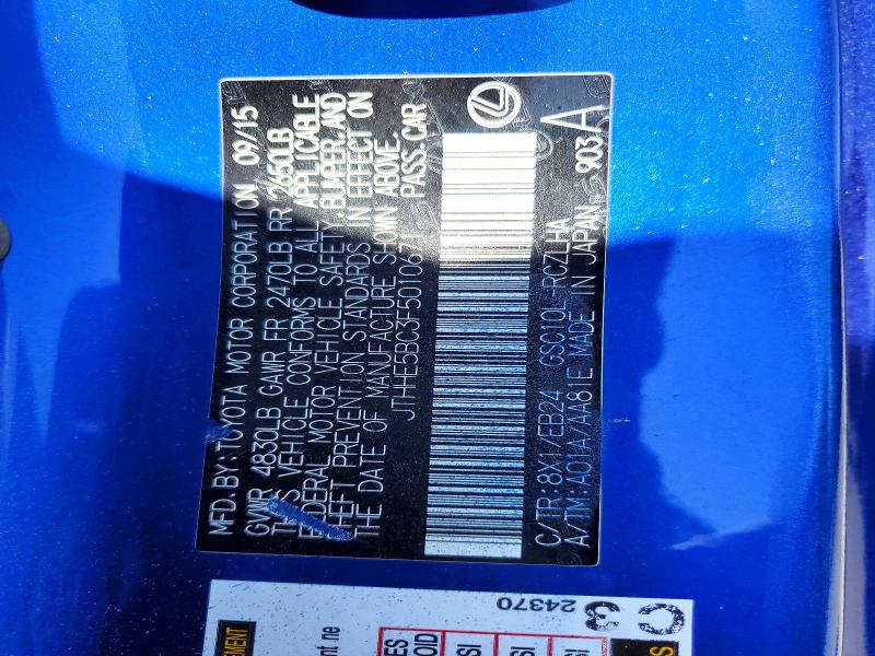 55338666 :رقم المزاد ، JTHHE5BC3F5010671 vin ، 2015 Lexus Rc مزاد بيع