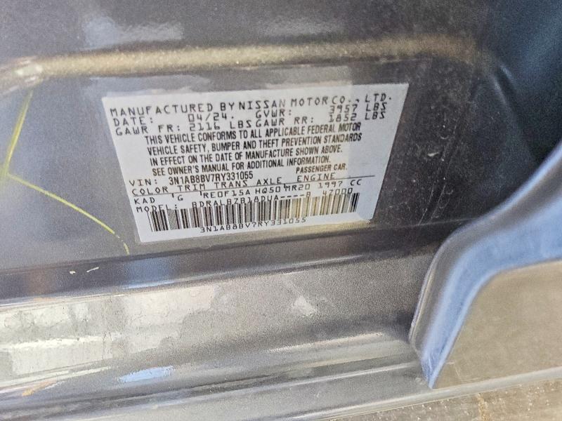 Aukcja sprzedaży 2024 Nissan Sentra, vin: 3N1AB8BV7RY331055, numer aukcji: 55501946