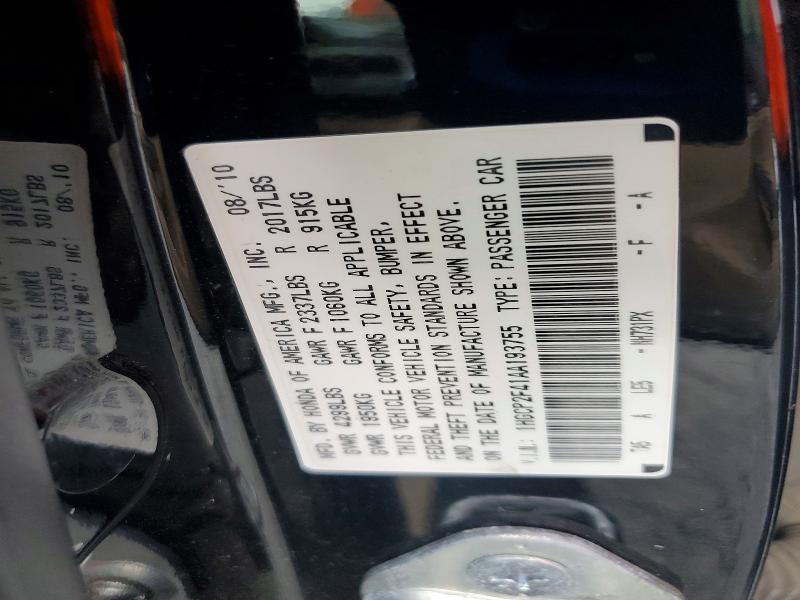 Aukcja sprzedaży 2010 Honda Accord, vin: 1HGCP2F41AA193755, numer aukcji: 56623486