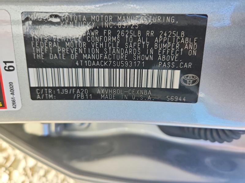 Aukcja sprzedaży 2025 Toyota Camry, vin: 4T1DAACK7SU593171, numer aukcji: 58984586